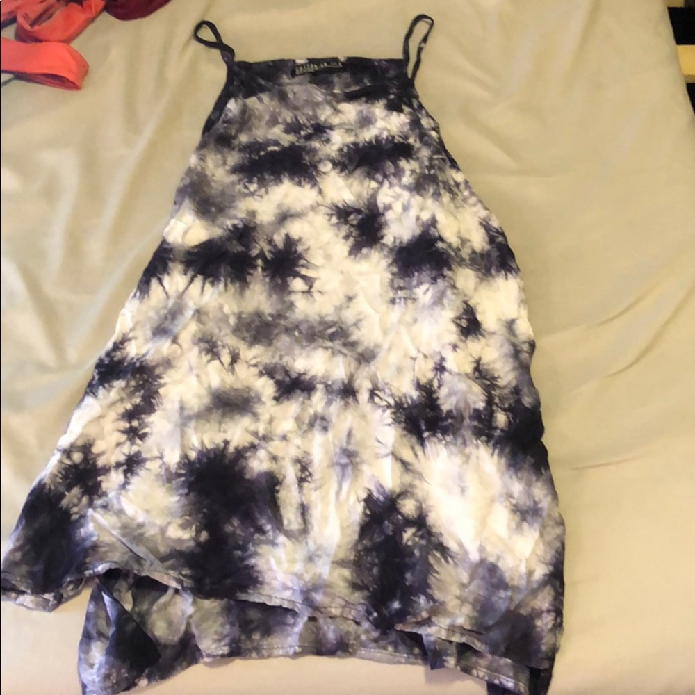 Long tie die tank top